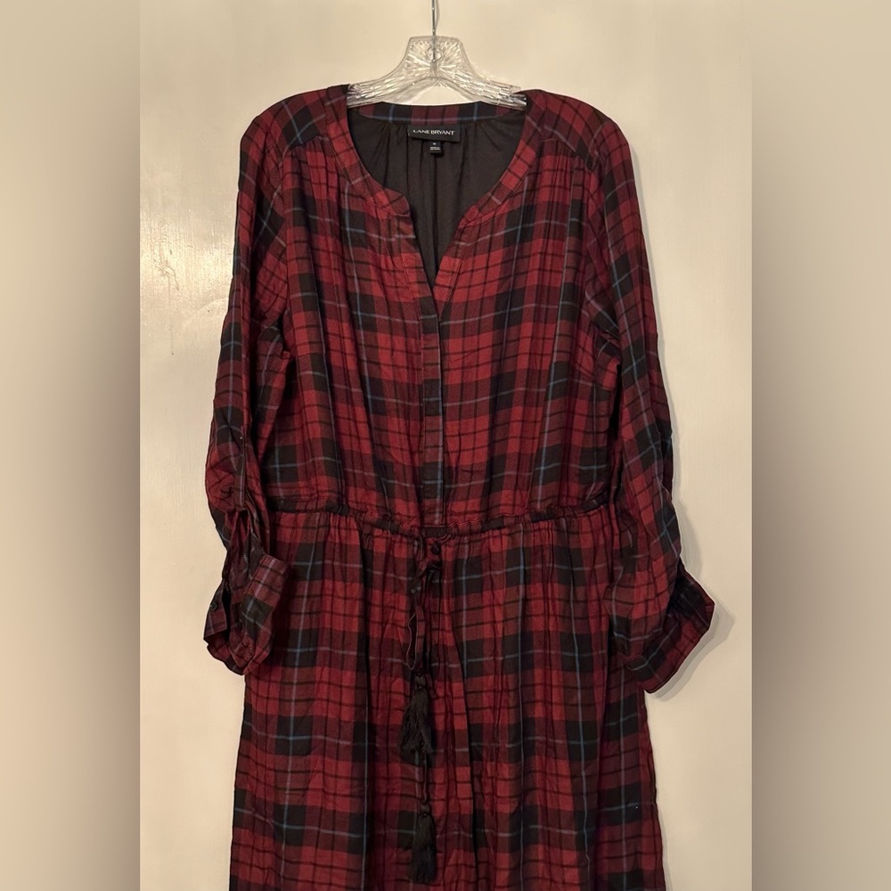 Lane Bryant plaid long sleeve dress